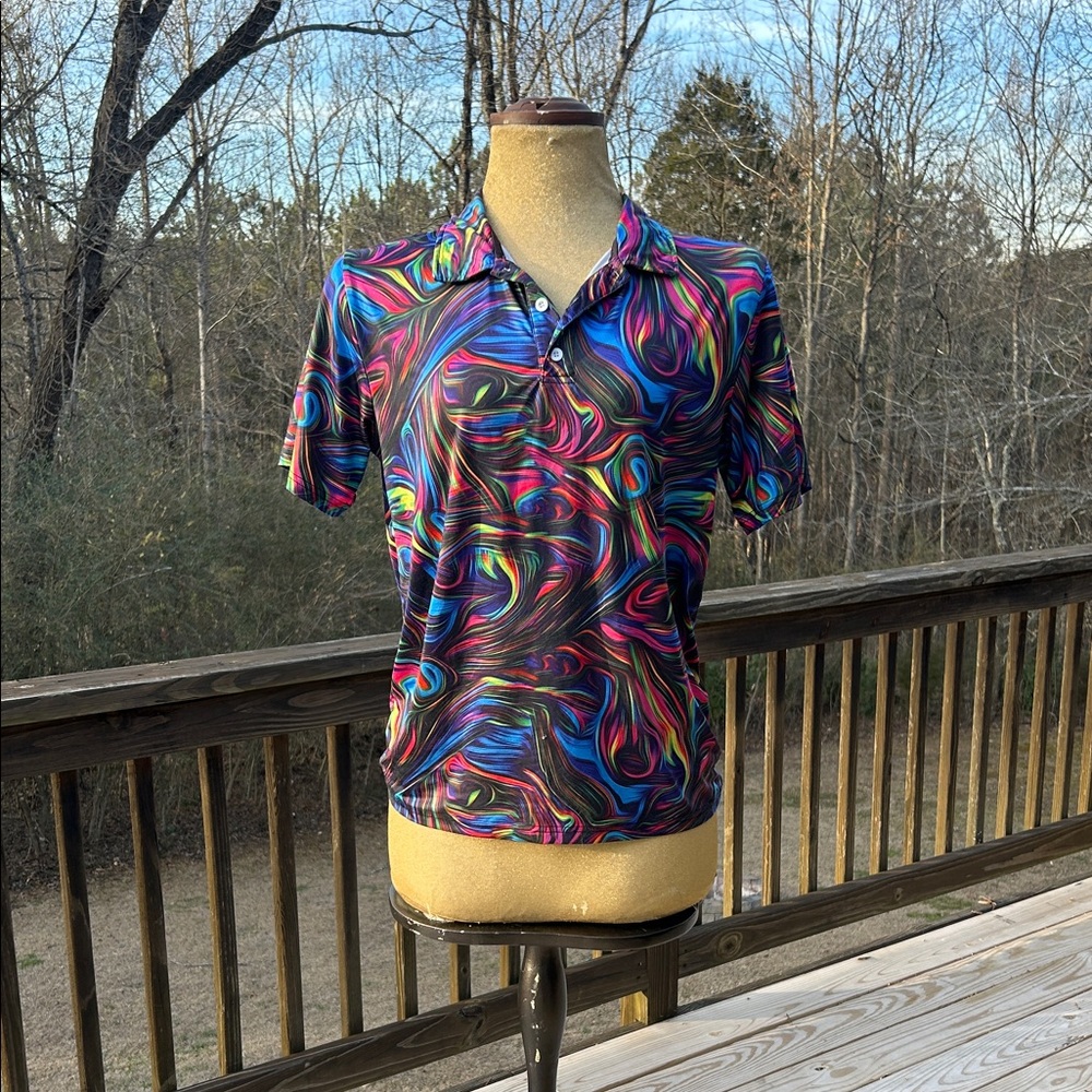 Multicolor Swirl Polo Shirt